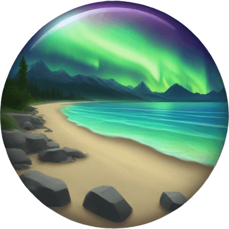 The northern lights at the beach  emoji