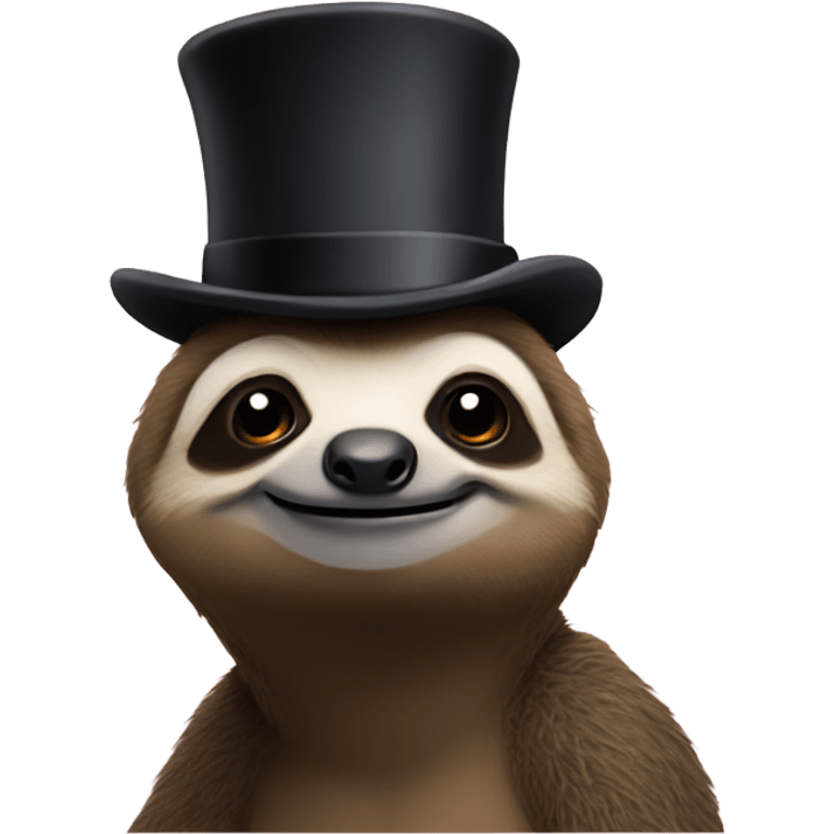 sid the sloth with a top hat  emoji