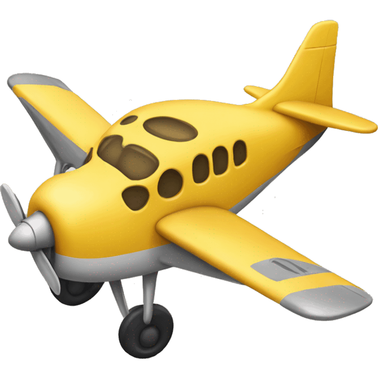 yellow plane with eyes and  smile emoji