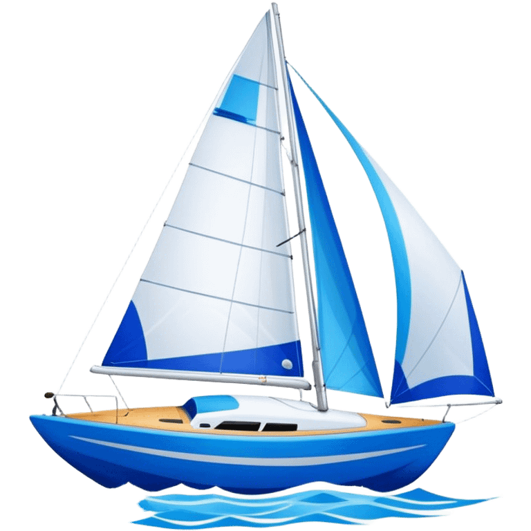 Sailboat - Sunfish (Model Year: 2021) (Iconic colour: Bright sail with blue and white) emoji