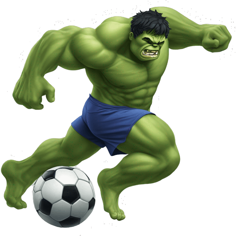 hulk kicking a soccer ball emoji