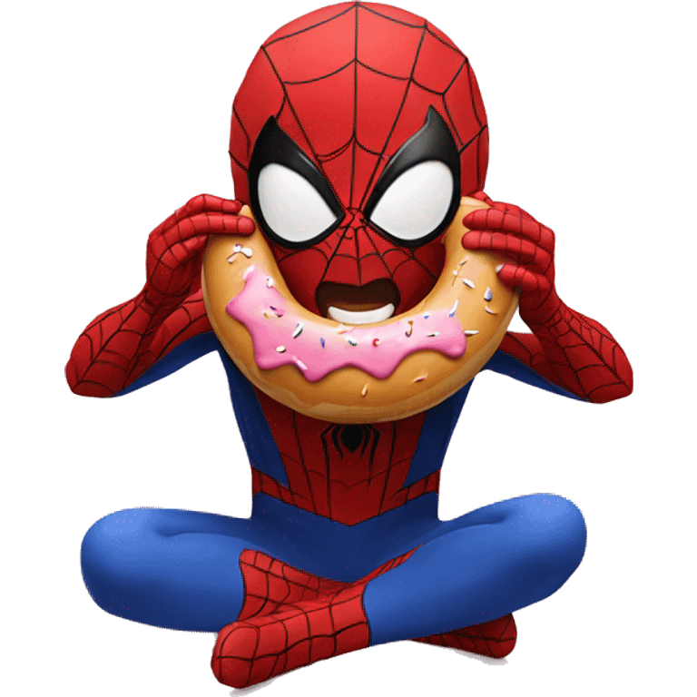 Spider-Man eating a donut emoji