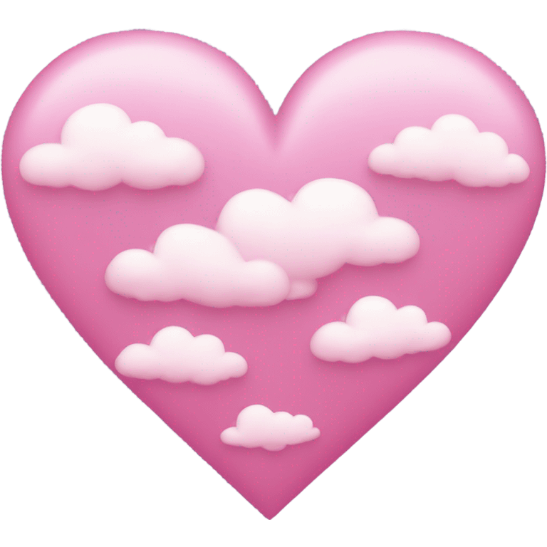 Corazón rosa con nubes  emoji