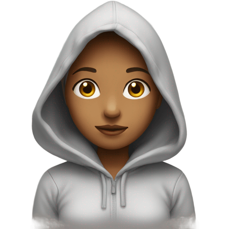 Girl wearing hoodie  emoji