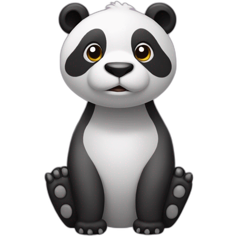 A panda bear mixed with a dino emoji