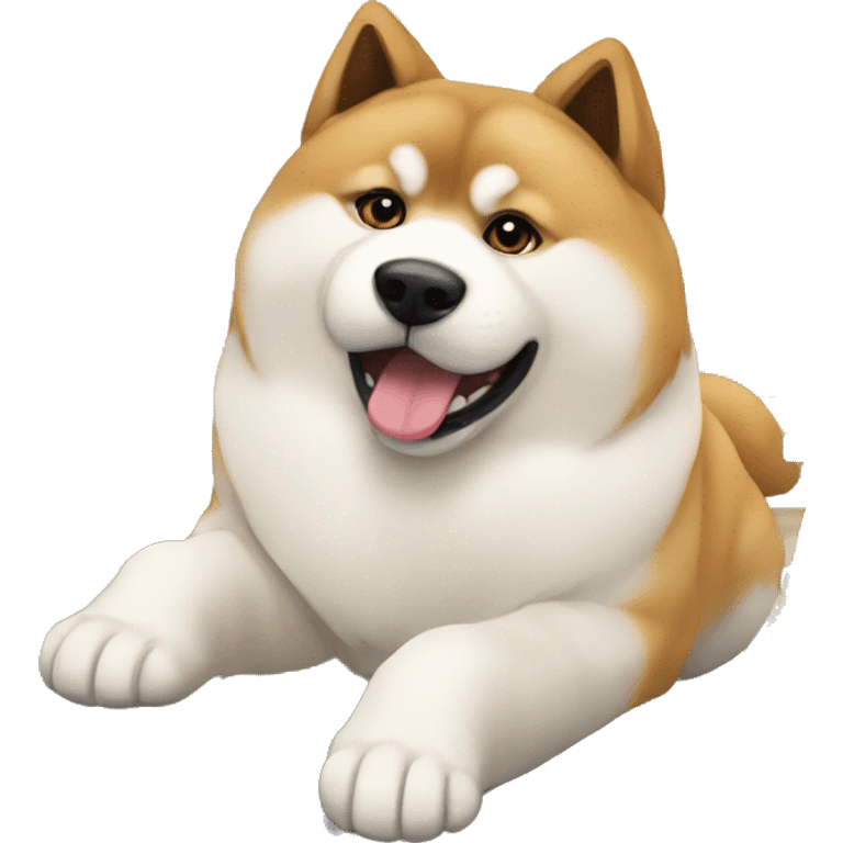 akita eating out at the gym emoji