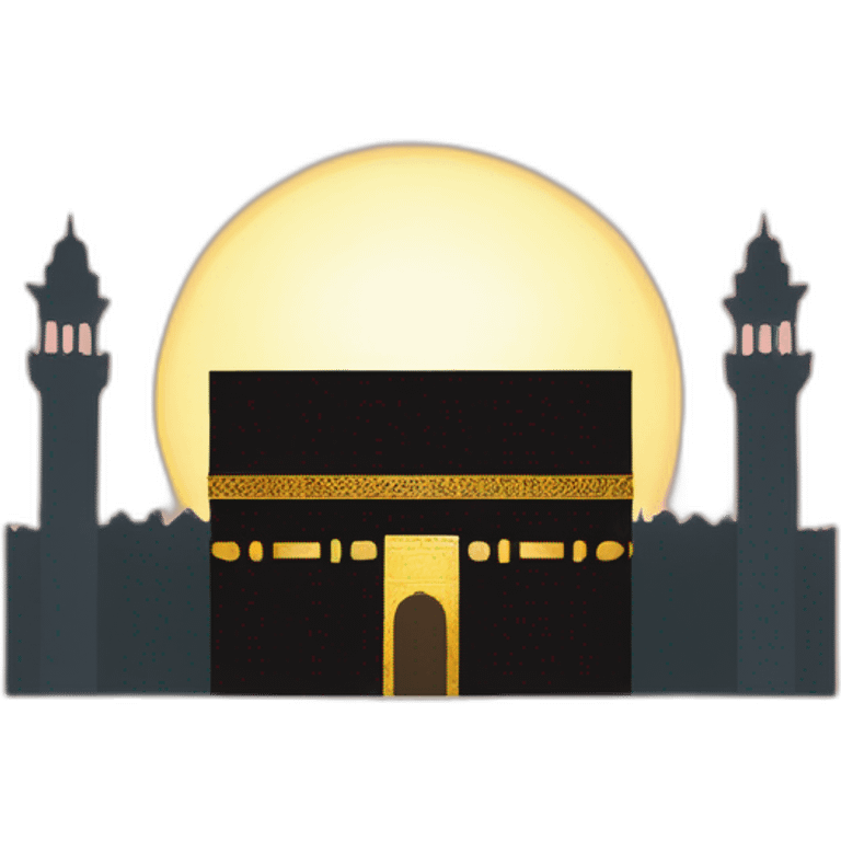 The sun rising from behind the Kaaba emoji