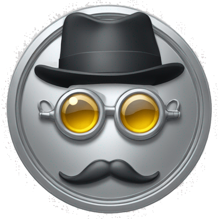 silver coin with monocle emoji