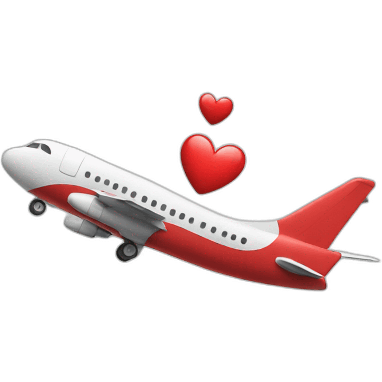 Airplane with heart emoji