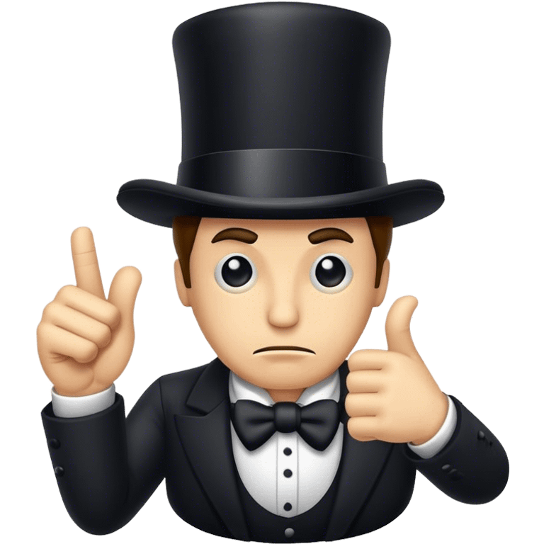 thumbs down with a tophat emoji