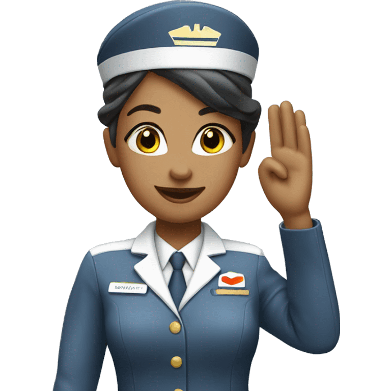 Generate a female flight attendant with a salute pose  emoji