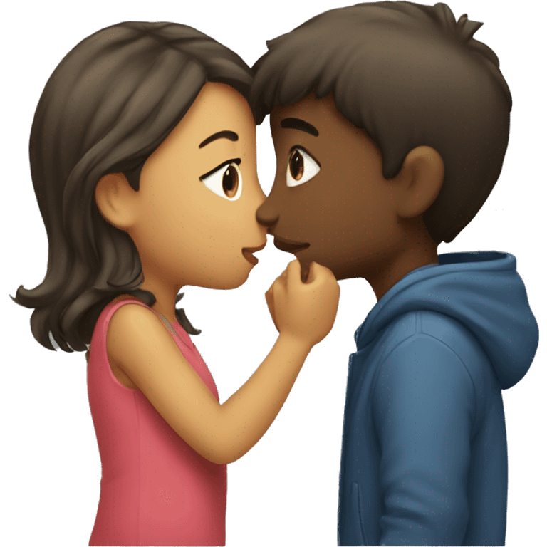 Girl kissing a boy emoji