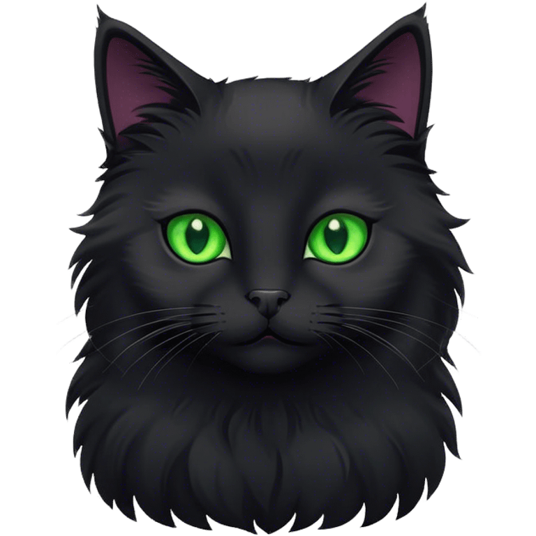 Gato preto fofo de olho verde  emoji