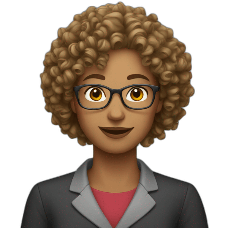 curly haired teacher emoji