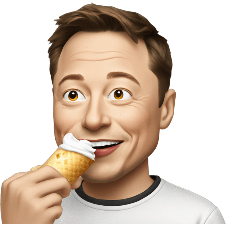 Elon musk eating jce cream  emoji