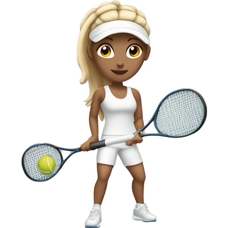 workout white girl playing tennis emoji