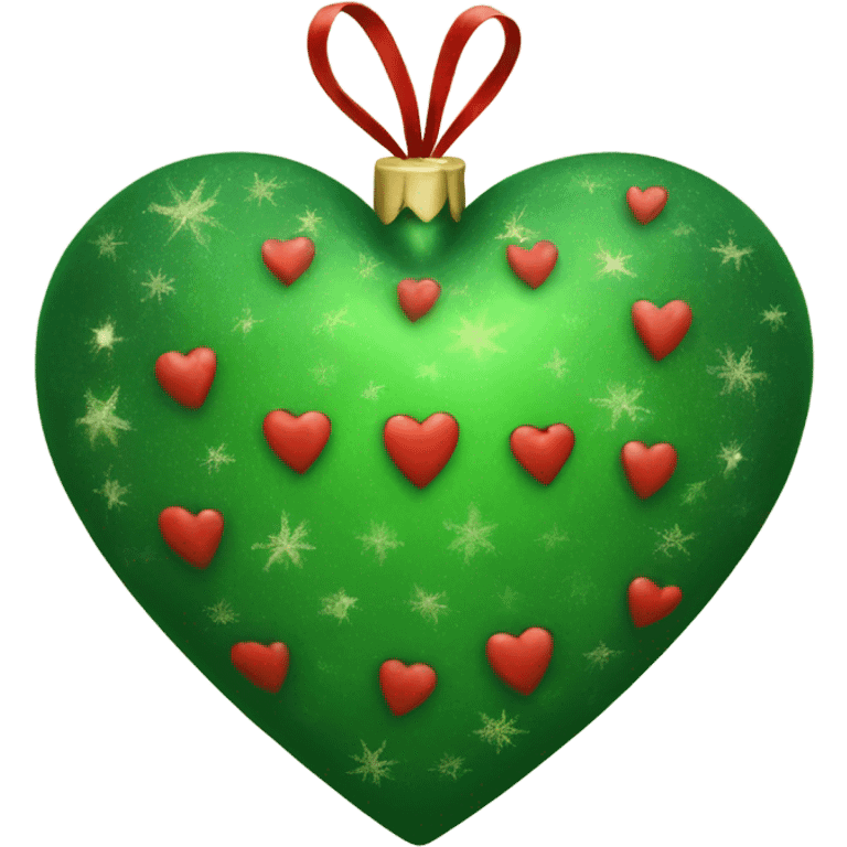 Green and red Christmas heart emoji