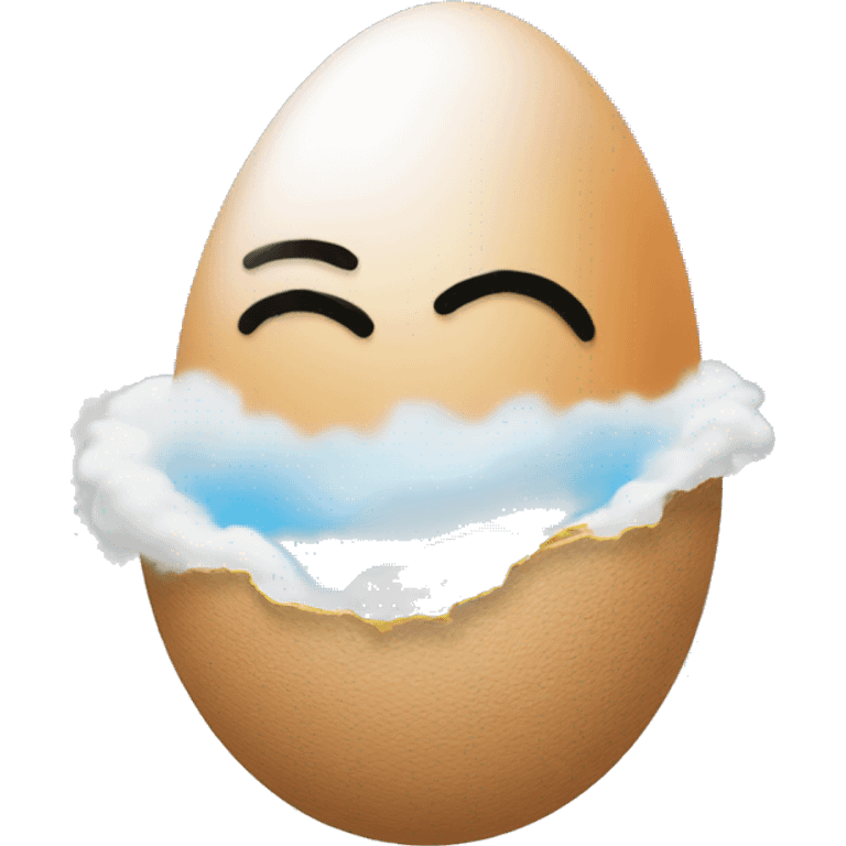 Egg behind clouds emoji