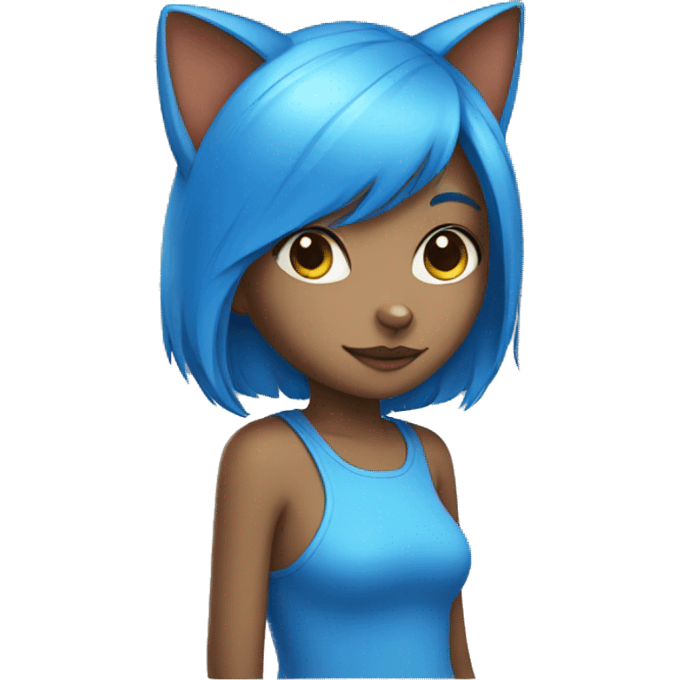 blue cat girl emoji