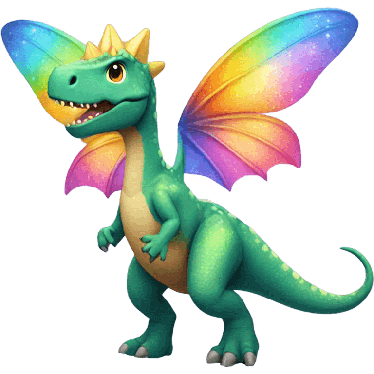 dinosaur with fairy wings ￼ emoji