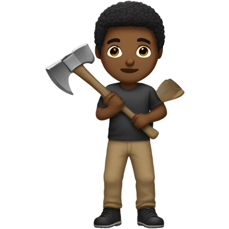 My bitmoji holding an axe emoji