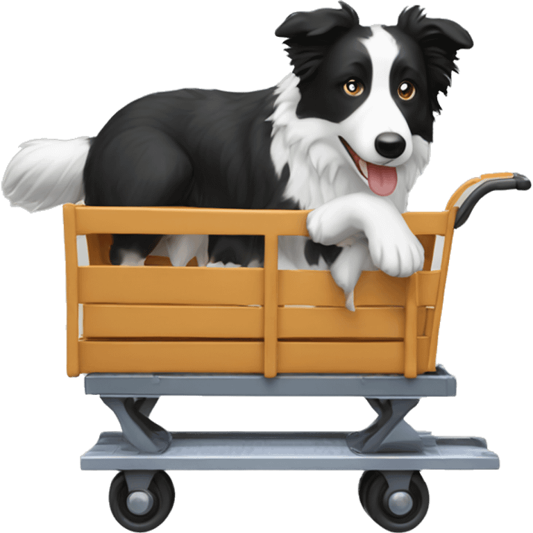 Border collie on a trolley  emoji