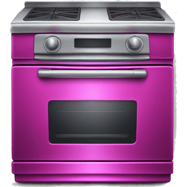 Realistic metallic fuschia oven isolated.  emoji