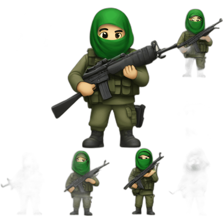 hamas and israeli fighters with rifles emoji