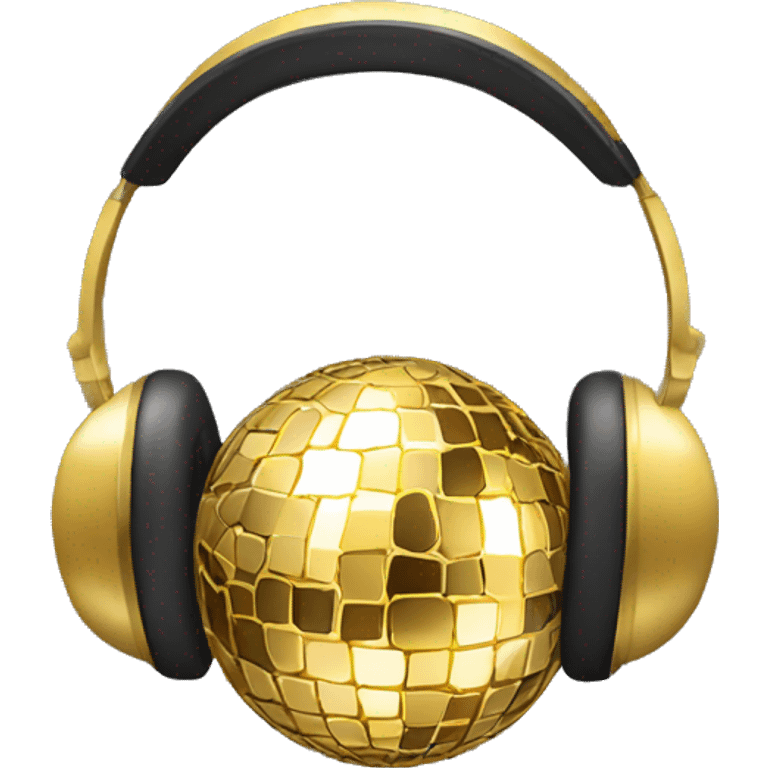 golddisco ball in headphone emoji