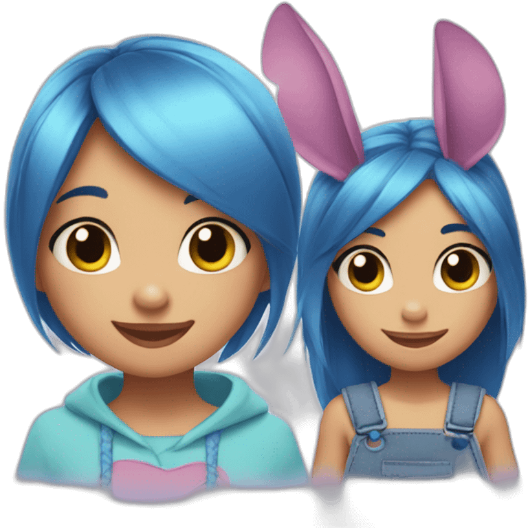 Une fille et stitch emoji