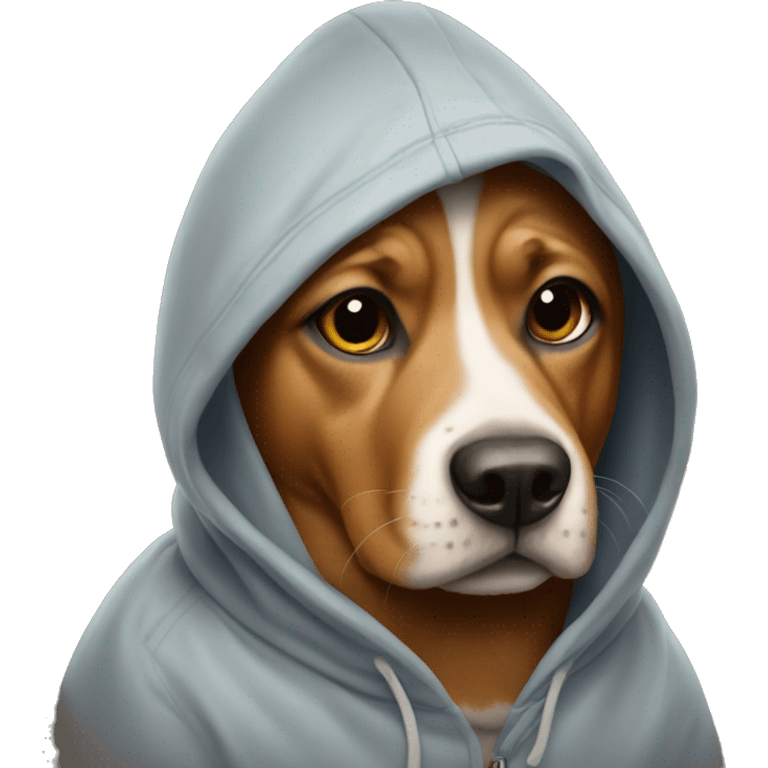 Dog wearing a hoodie emoji