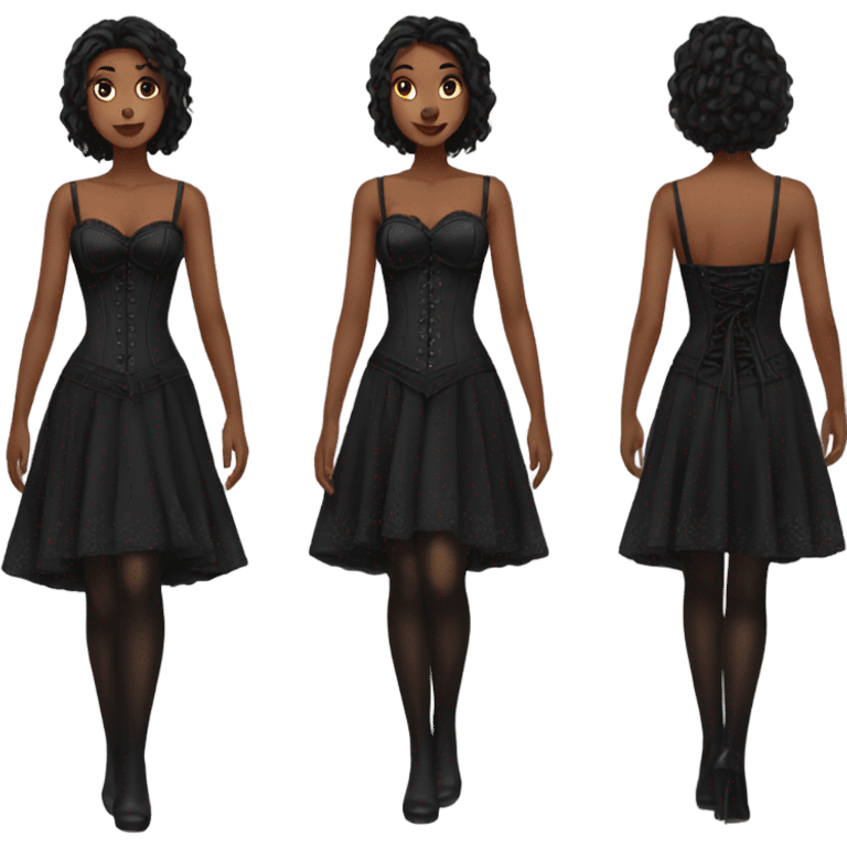 black short corset dress emoji