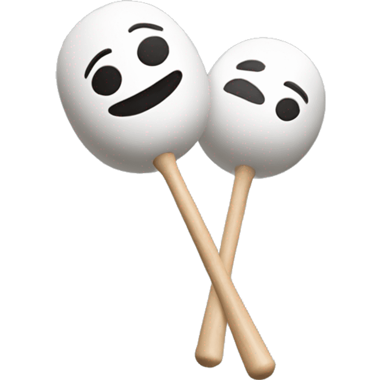 White marimba mallets with oval head emoji