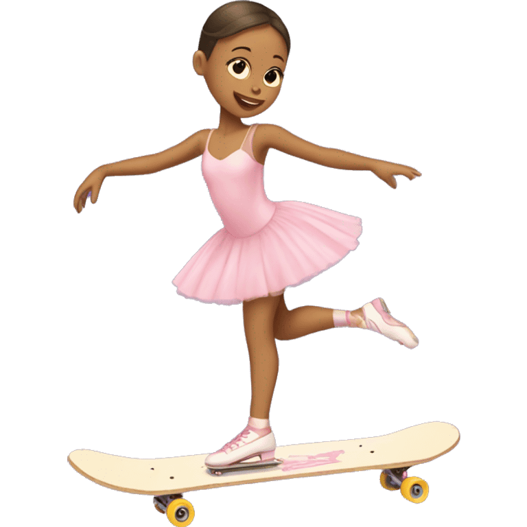 Ballerina skating away on a skateboard  emoji