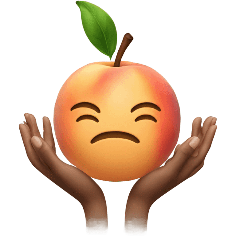 Peach with two hands holding it emoji