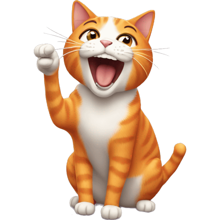 Orange cat singing  emoji