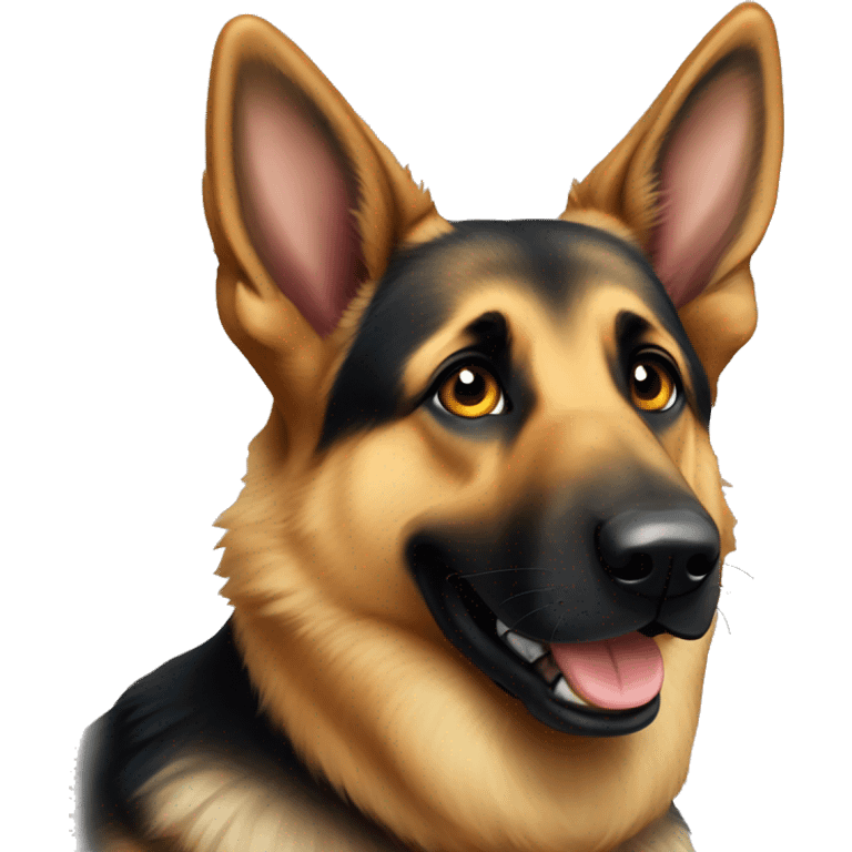 German shepherd one ear up one ear down happy emoji