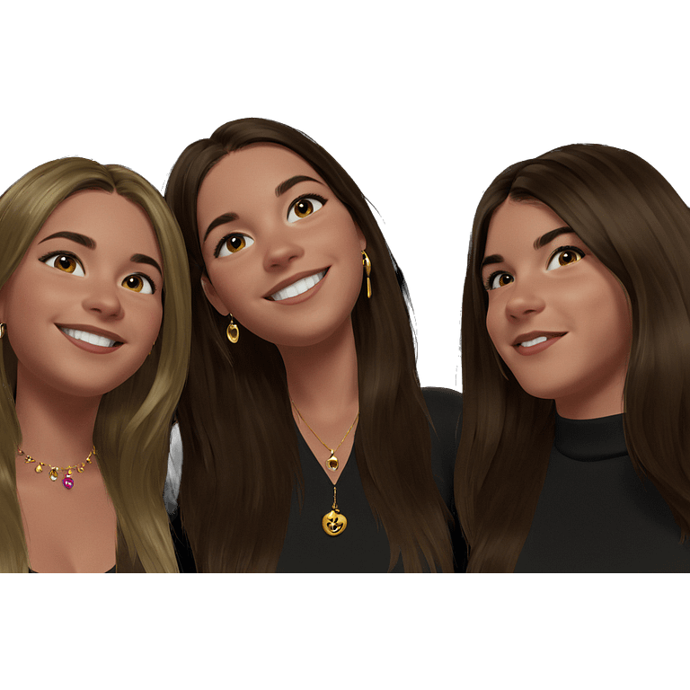 smiling girls with jewelry emoji