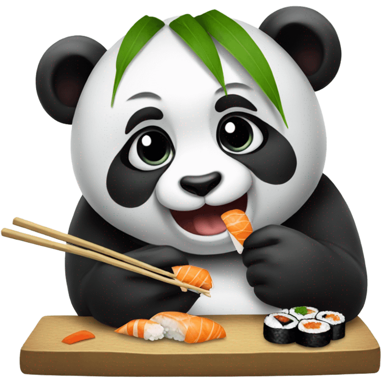 panda eating sushi emoji