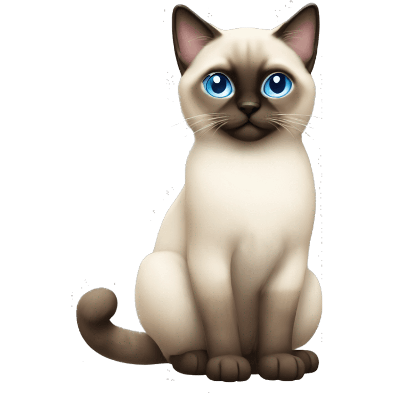 Fluffy Siamese cat with light blue eyes emoji