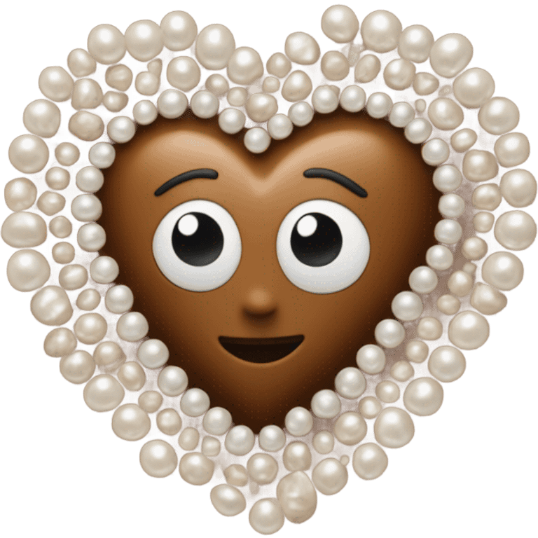 brown heart and pearls emoji