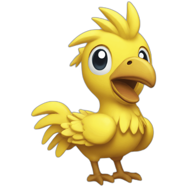 Chocobo waving emoji