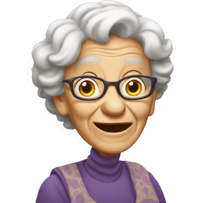 silly goofy old lady  emoji