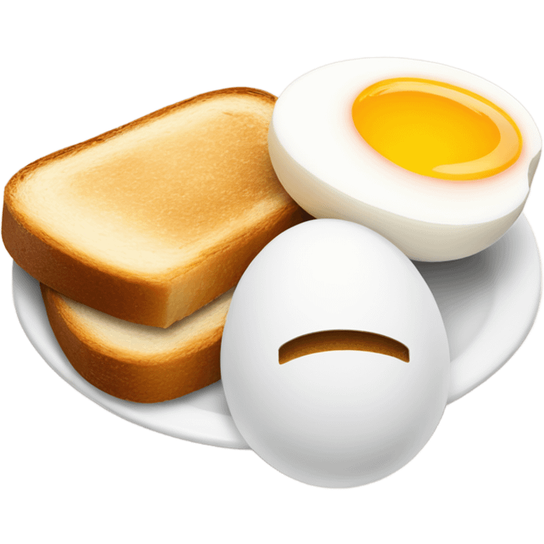 Boiled egg with a piece of toast emoji