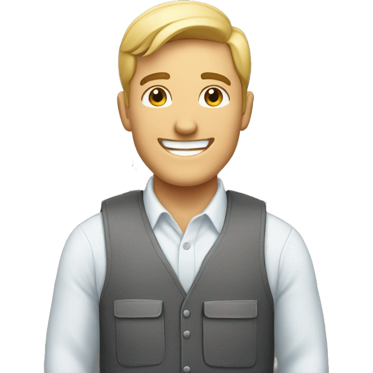 white man happy to help working in support emoji