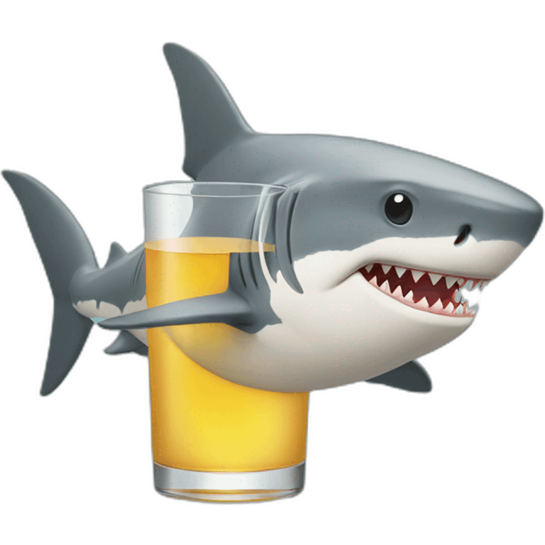 shark drinking apple juice emoji