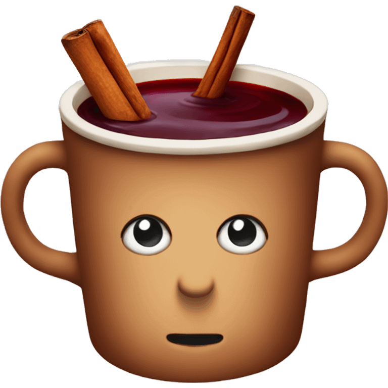 Mulled wine in a craft cup emoji