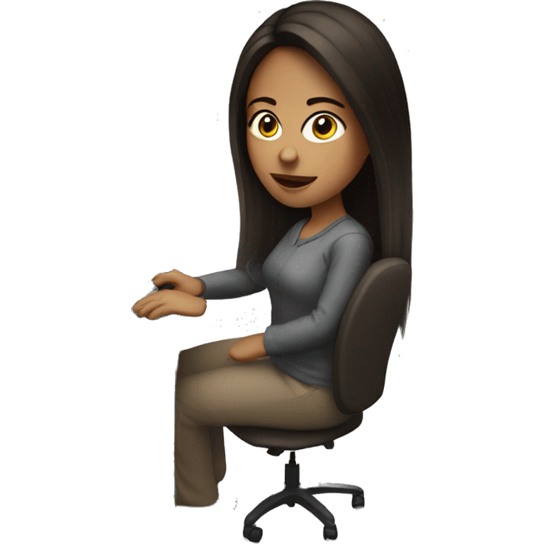 brunette woman using computer emoji