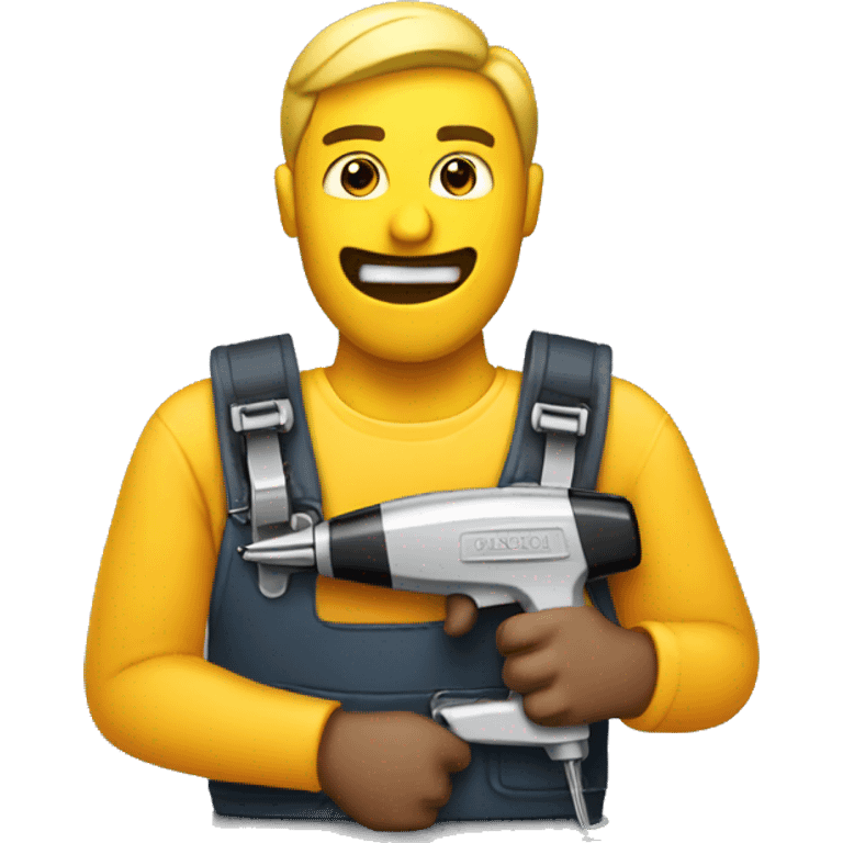 Guy with staple gun emoji