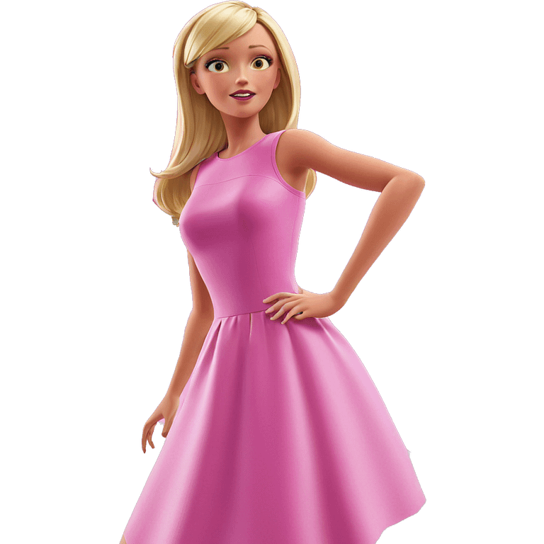 blonde girl in pink dress emoji